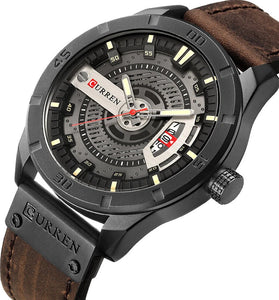 CURREN Men Classic Sports Quartz Watch Large Dial Fashion Casual Watches Waterproof Watch with Calendar, Luminous Hands