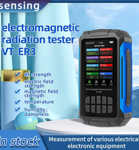 VT-ER3 5-in-1 Electromagnetic Radiation Tester Comprehensive Radio Frequency Electric Field Magnetic Field Strength Temperature Humidity Tester with Customizable Settings