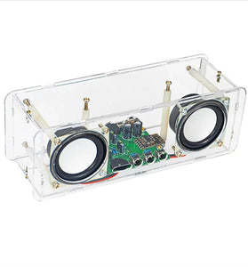 DIY Dual Channel Stereo Bluetooth Speaker Kit 3W Audio Output Transparent Acrylic Shell MH-M18 Bluetooth Module DC5V Soldering Assembly Electronic Components