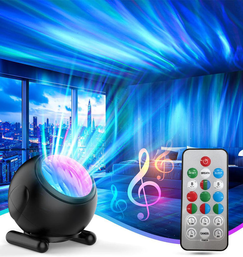 Elfeland Aurora Lights Projector RGB LED 8 Lighting Modes Remote Control Timer USB Power Bedroom Decor Night Light