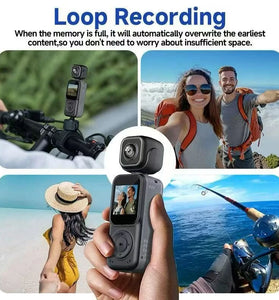Q3 Portable Action Camera 4K Ultra HD Dual Lens Mini Recorder WiFi Night Vision 2000mAh Battery Loop Recording for Sports Travel Vlogging Outdoor