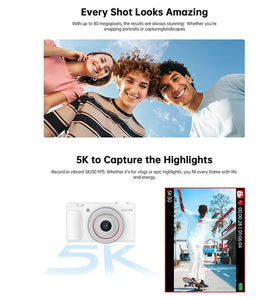 SJCAM ZV200 5K Resolution 2.7 inch LCD Screen Action Camera High Definition Recording Hands Free Auto Shooting