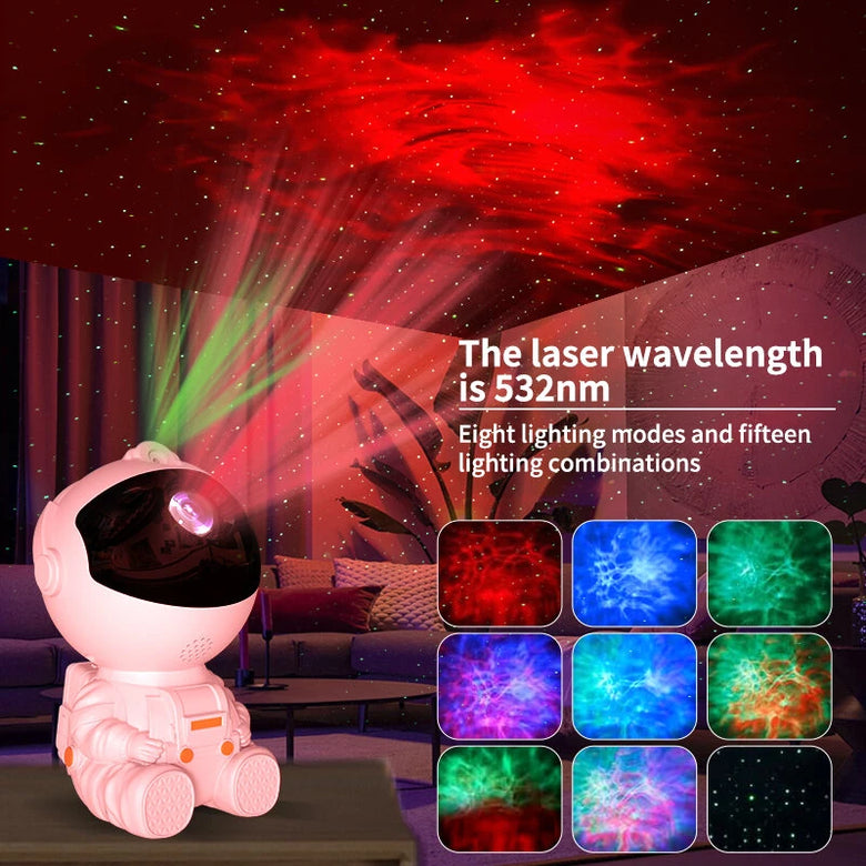 Elfeland LED Astronaut Starry Sky Light Projection Night Lamp 8 Dynamic Lighting Modes Water Ripple Atmosphere Lamp Astronaut Projection Lamp