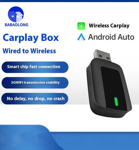 Wireless CarPlay Adapter for iPhone Convert Wired to Wireless Apple CarPlay Adapter Mini Size Auto-Reconnect Stable Control & No Delay