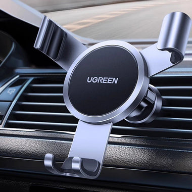 Ugreen LP493 Car Air Vent Gravity Mount Stand with Universal Rotary Ball Aluminum Alloy Clamp Support for 4.7-7.2 inch Mobile Phones