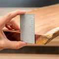 Stainless Steel Square Edge Ruler Compact Measuring Tool 8.9 x 5 cm Portable Metric and Inch Markings Professional Precision