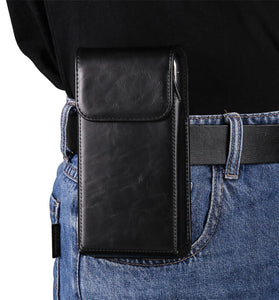 Business Casual Magnetic Universal Mobile Phone Waist Bag Leather Belt Clip Phone Holster Pouch Cover