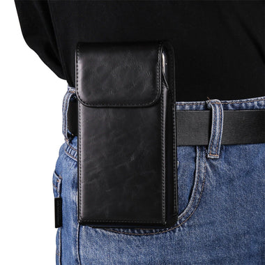 Business Casual Magnetic Universal Mobile Phone Waist Bag Leather Belt Clip Phone Holster Pouch Cover
