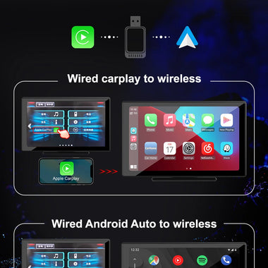 2-in-1 Wireless CarPlay Android Auto Box CP/AA Adapter 5G Wifi & BT 5.0 Support Mobile Phones Vehicles