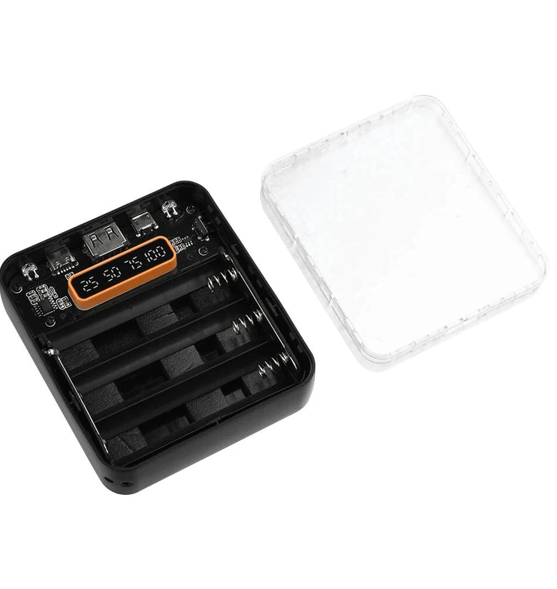 Transparent Power Bank Case 3x18650 Battery Box with Cable DIY Charging Treasure No Need Soldering with Digital Display