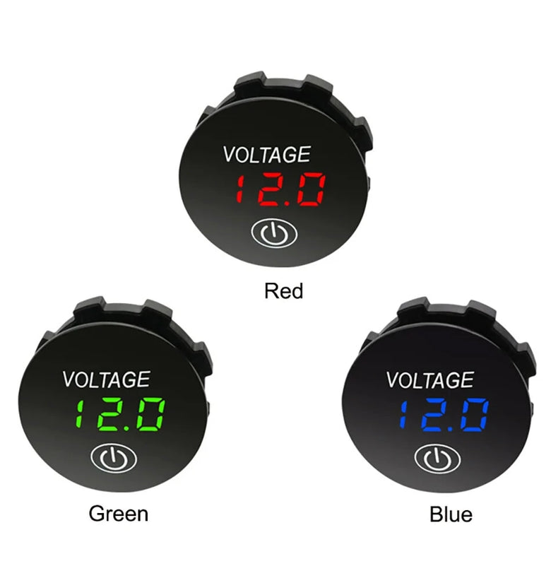 LED Digital Voltmeter 12V Waterproof Voltmeter Battery Tester with Digital Touch Display Panel for Car and Marine