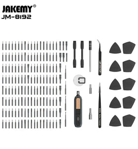 JM-8192 Multi-Functional 180-in-1 Precision Screwdriver Tool Set Chrome Vanadium Bits Stripped Screw Extractors Mobile Phone Repair DIY Tools Home Improvement