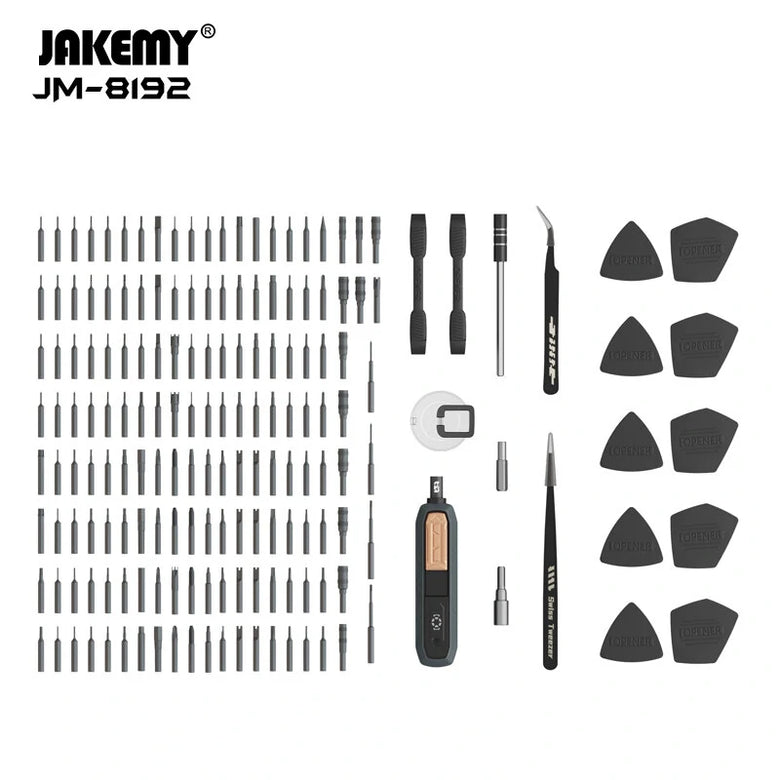 JM-8192 Multi-Functional 180-in-1 Precision Screwdriver Tool Set Chrome Vanadium Bits Stripped Screw Extractors Mobile Phone Repair DIY Tools Home Improvement