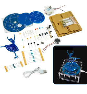 DC 5V Rotating Music Box Ballet Girl Circuit Board Production Soldering Practice Parts DIY Electronic Kit