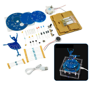 DC 5V Rotating Music Box Ballet Girl Circuit Board Production Soldering Practice Parts DIY Electronic Kit