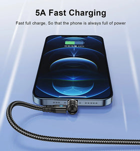 Uslion 5A USB-A to iP/Type-C/Micro Cable QC3.0 Fast Charging Data Transmission Copper Core Line 1M/2M Long for iPhone 12 13 14 Pro 14Pro Max for Huawei Mate50 for Samsung Galaxy S23