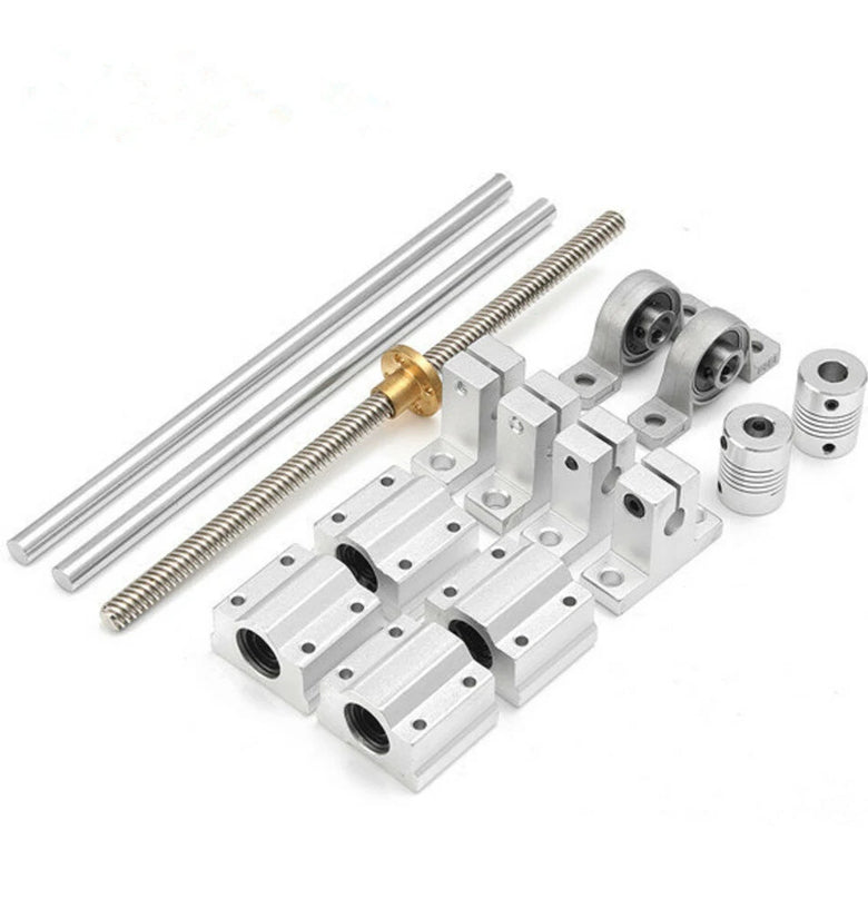 Machifit 15Pcs 100mm-1000mm Optical Axis Guide Bearing Housings Linear Rail Shaft Support Screws Set