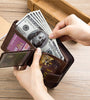BULLCAPTAIN Genuine Leather Mens Zipper Wallet RFID Blocking Short Wallet Vintage Multi-card Holder Secure Coin Purse Compact Design Money Clip Stylish
