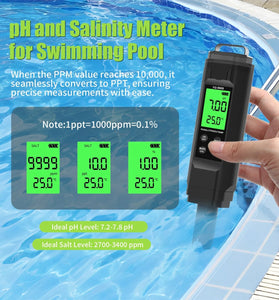 Portable Water Quality Tester 5-In-1 Fish bowl PH Meter TDS Test Pen EC Value Tester Salinity Temperature Measurement