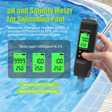 Portable Water Quality Tester 5-In-1 Fish bowl PH Meter TDS Test Pen EC Value Tester Salinity Temperature Measurement