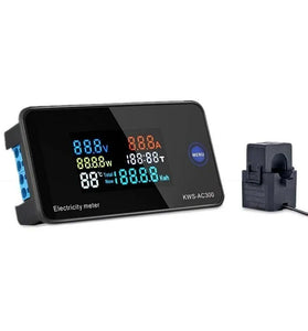 KEWEISI AC 50~300V 20A/100A Digital Electricity Meter Voltmeter Ammeter With CT Power Current Voltage Temperature Measurement