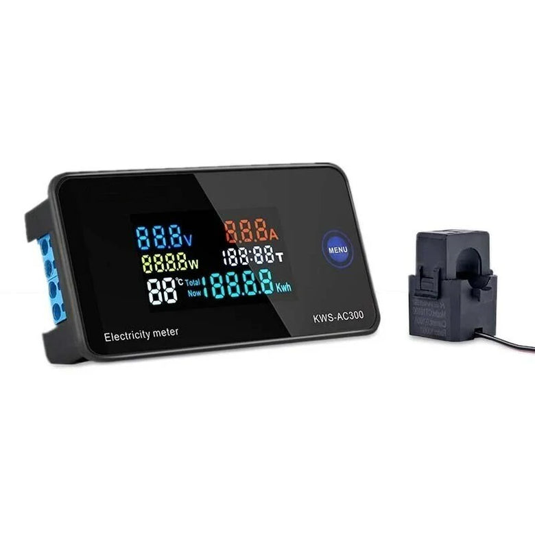 KEWEISI AC 50~300V 20A/100A Digital Electricity Meter Voltmeter Ammeter With CT Power Current Voltage Temperature Measurement