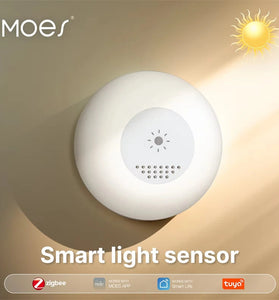 MoesHouse Tuya Zigbe Smart Light Sensor Illuminance Brightness Detection Home Lighting Automation Smart Home Detector APP Control