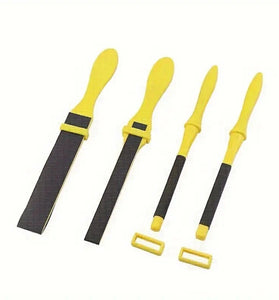 4PCS Sanding Sticks Set with Molded Plastic Handles for Wood Metal Plastic Auto Body Models Polishing Calcite Grit Manual Buffing Tools