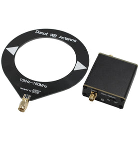 Upgraded Donut Wideband Antenna 10kHz-180MHz Low Impedance Converter SMA Male Type-C Charging 20 Hours Use For Radios SDRs Quansheng UV-k5 k6