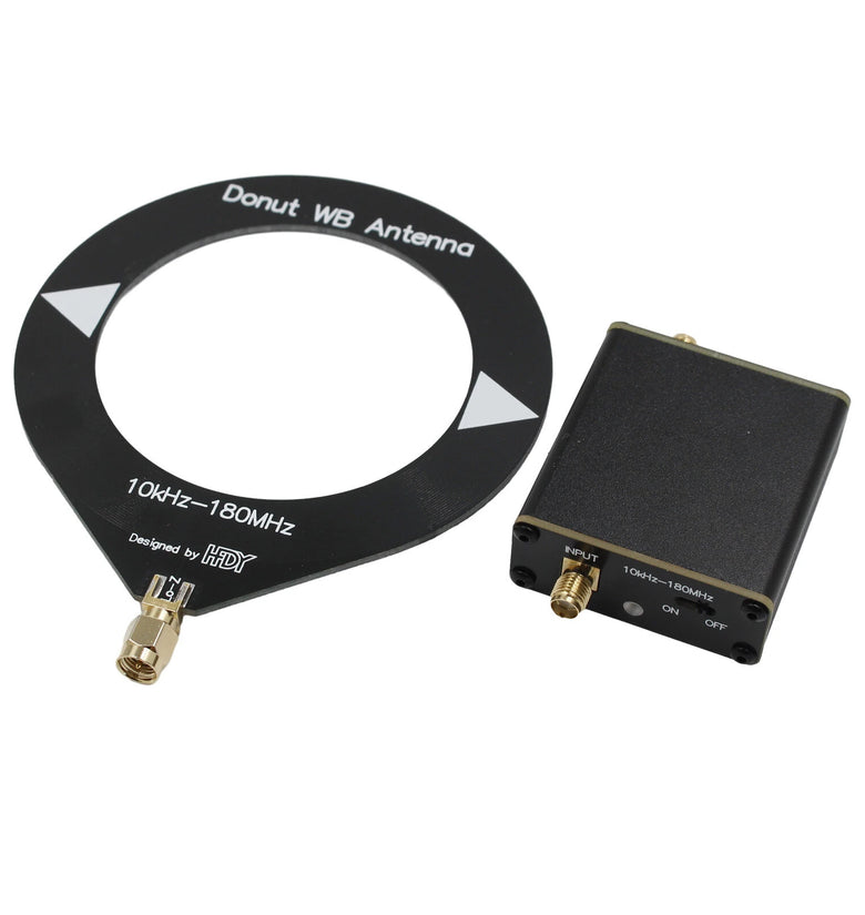 Upgraded Donut Wideband Antenna 10kHz-180MHz Low Impedance Converter SMA Male Type-C Charging 20 Hours Use For Radios SDRs Quansheng UV-k5 k6
