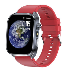 ET572 2.0-inch HD ECG PPG LED Flashlight Mini Physical Examination AI Intelligent Q&A bluetooth Call Heart Rate Blood Pressure Blood Oxygen Monitor Sleep Monitoring Blood Glucose Blood Components Measurement HRV Function IP68 Waterproof Smart Watch