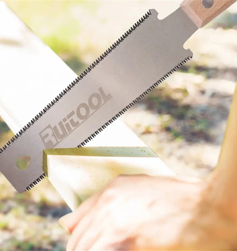 6 Inch Double Edged Hand Saw SK-5 High Carbon Steel Versatile Woodworking Tool for High Durability Flexibility Ideal for Fine Detail Work