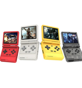 [No Card] Powkiddy V90S Retro Flip Handheld Game Console 3.5 Inch IPS 3000mAh Foldable Open-Source Linux System Portable Game Player Console Supports 20+ Simulators