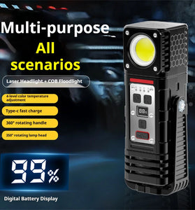 Bikight 3000LM 800M COB Flashlight Ajustable Angle USB Rechargeable Powerful Lamp with 8000mAh 21700 Battery Outdoors Portable Magnet Mini Work Light For Hiking Camping Working