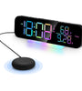 Super Loud Vibrating Alarm Clock with Vibrator Bed Shaker for Heavy Sleeper and Colorful RGB LED Night Light for Home Decoration