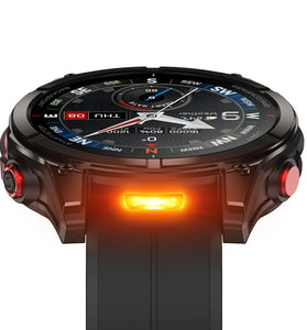 [World Premiere]Zeblaze Stratos 4 Pro 1.43-inch AMOED GPS Downloadable Maps Two-color LED Flashlight 60-days Battery Life bluetooth Call Heart Rate Blood Oxygen Monitor Sleep Monitoring Multi-sport Modes Music Storage Playback 5ATM Waterproof Smart Watch