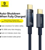 Baseus Explorer Series PD100W Type-C to Type-C Cable Fast Charging Data Transmission Copper Core Line 1M/2M Long for iPhone 15 15 Plus for Huawei Pura 70 Ultra for Xiaomi Civi4 Pro