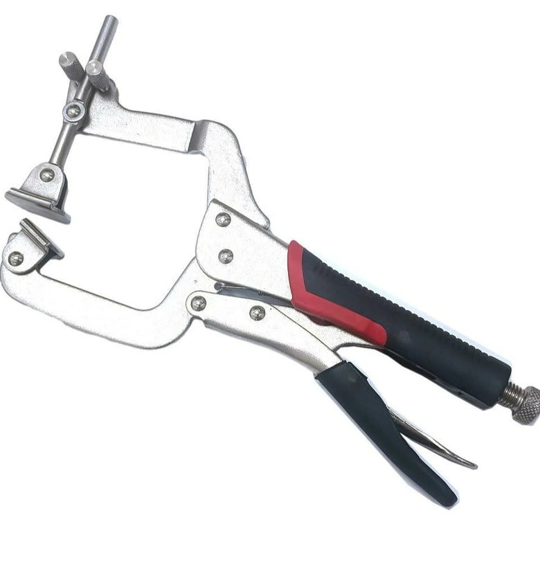 12 inch 2 in 1 Metal Face Clamp Pocket Hole Clamp Pliers Adjustable 90 Degree Right Angle Clamp Heavy Duty C Clamp