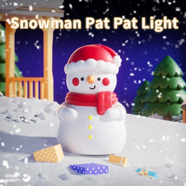 Snowman Pat Light Colorful Atmosphere Light Christmas Children's Gift Bedroom Bedside Silicone Night Light Accompanying Sleeping Light