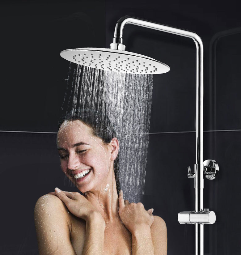 10'' Round High Pressure Rainfall Shower Head 9.6L/min Self-cleaning Nozzles