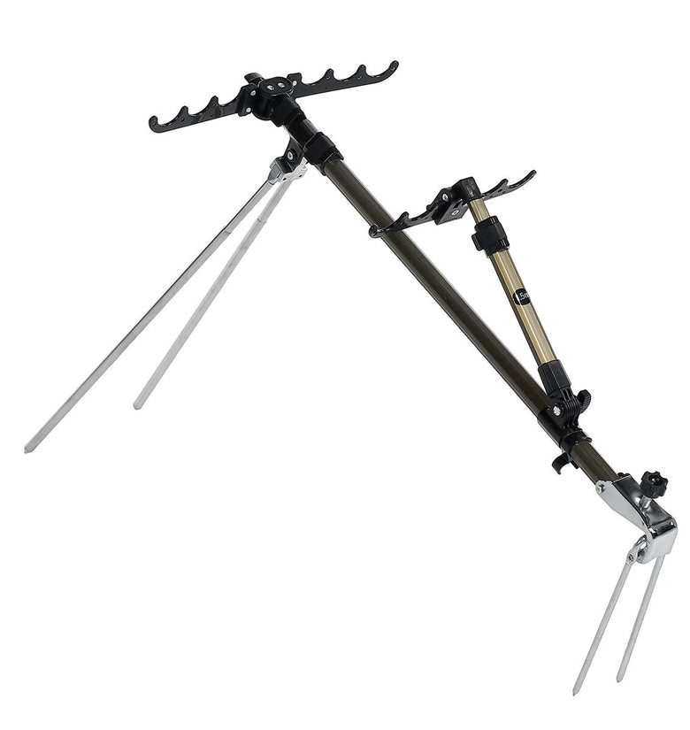 Aluminum Alloy Fishing Rod Holder Adjustable Retractable Fishing Pole Ground Stand Rod Bracket for Outdoor Fishing