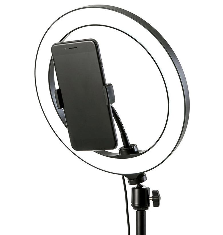 Ring Fill Light Lamp 12W Live Light USB Power Flat Ring Light LED Lamp with Phone Holder