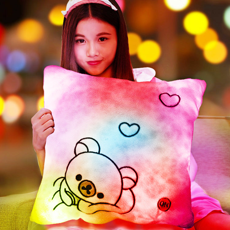 Honana Luminous Pillow Christmas Toys Led Light Plush Pillow Colorful Kids Toys Birthday Gift