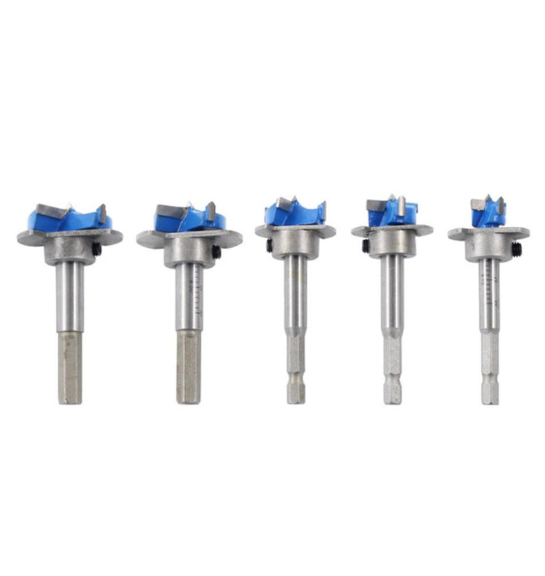 Hexagonal Handle Cabinet Hinge Hole Opener Set Adjustable Hinge Drill Bit 15-35mm Positioning Woodworking Hole Opener