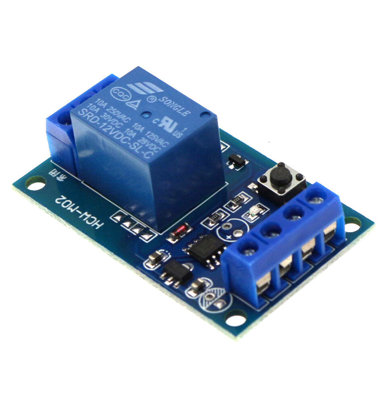 Bistable Relay Module 5V 12V Single Button Relay Module One Key Car Modification Start-Stop Self locking Car Modification Switch