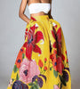 Women Floral Print Casual Elastic High Waisted Holiday Maxi Skirts With Pocket