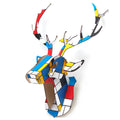 Wooden DIY Animal Painted Deer Head Wall Hanging Christmas  Decoration Toys