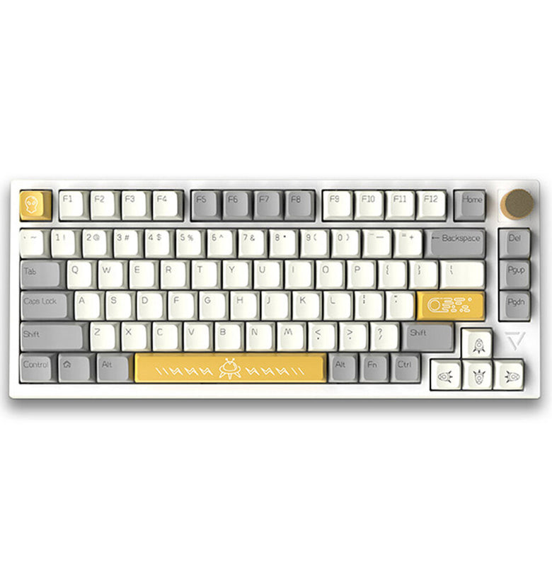 Ajazz AK816 Mechanical Keyboard 81 Keys PBT Sublimation MDA Profile Keycaps Triple-Mode bluetooth 5.0+2.4G Wireless+Type-C Wired Gasket Hot-Swappable Gateron G Yellow Pro Switch Anti-Ghosting RGB Backlit Gaming Keyboard