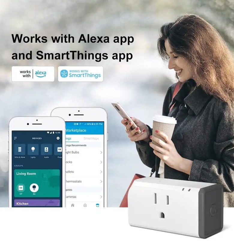 SONOFF S31 Lite ZB Smart Plug US Type Socket Switch Compatible with Alexa & Works with SmartThings Hub Voice Control Smart Sences