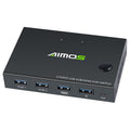 AIMOS USB HDMI KVM Switch Box Video Switch Display 4K Splitter KVM Switch for 2 PCs Share Switcher Keyboard Mouse Printer Plug and Play